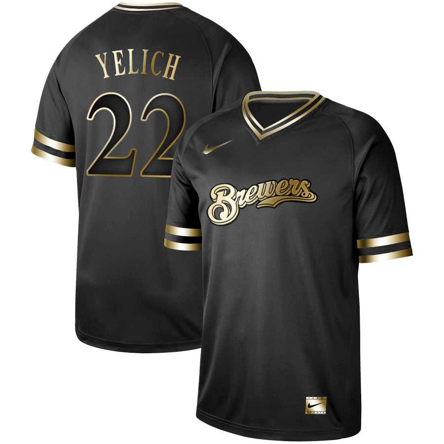 Brewers 22 Christian Yelich Black Gold Nike Cooperstown Collection Legend V Neck Jersey Dzhi,We sell and wholesale Brewers 22 Christian Yelich Black Gold Nike Cooperstown Collection Legend V Neck Jersey Dzhi on line form chian!